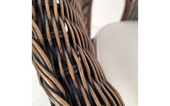 Sillon Tejido Medula Ratan Nogal Patinado Serie Penelope