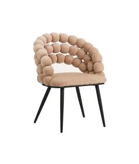 Sillon Terciopelo Beige Estilo Moderno Serie Nimpha