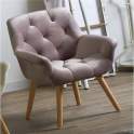 Sillon Terciopelo Capitonee Rosa Palido Saoul