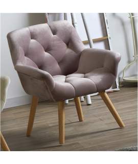 Sillon Terciopelo Capitonee Rosa Palido Saoul