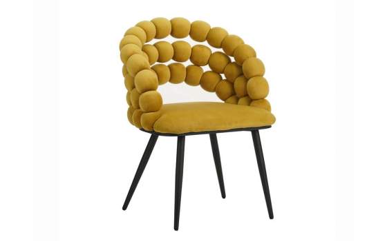 Sillon Terciopelo Mostaza Estilo Moderno Serie Nimpha