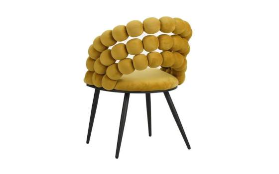 Sillon Terciopelo Mostaza Estilo Moderno Serie Nimpha