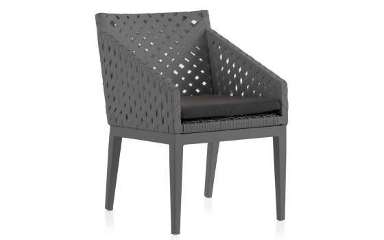 Sillon Terraza Cinta Gris Aluminio con Cojin Serie Tape