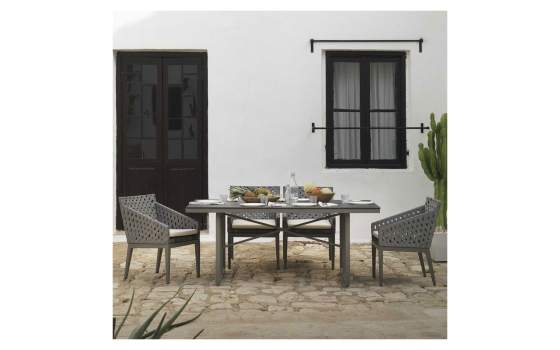 Sillon Terraza Cinta Gris Aluminio con Cojin Serie Tape