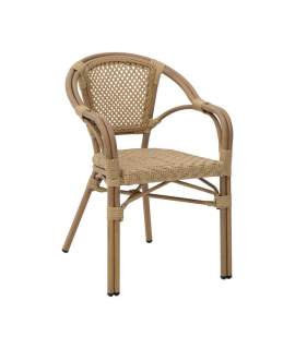 Sillon Terraza Jardin Aluminio y Ratan con Rejilla - Serie Appio