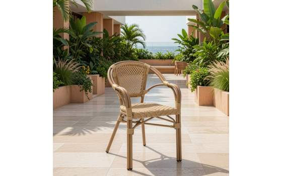 Sillon Terraza Jardin Aluminio y Ratan con Rejilla - Serie Appio