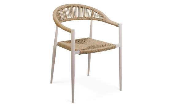 Sillon Terraza Jardin Alumino Blanco Diseño Moderno Aztial