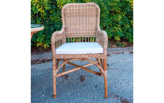 Sillon Terraza Ratan Tejido Pulut con Cojin Loneta Serie Ariaste