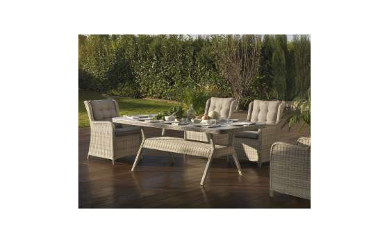 Sillon Terraza Rattan Sintetico y Aluminio con Cojin Serie Wick