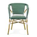Sillon Terraza Vintage Aluminio y Plastico Verde Blanco Rivoli