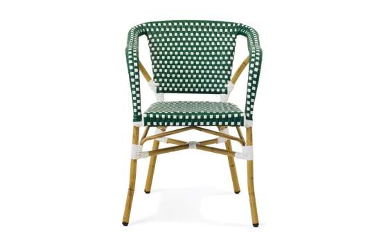 Sillon Terraza Vintage Aluminio y Plastico Verde Blanco Rivoli
