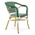 Sillon Terraza Vintage Aluminio y Plastico Verde Blanco Rivoli