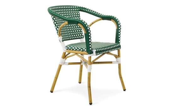 Sillon Terraza Vintage Aluminio y Plastico Verde Blanco Rivoli