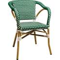 Sillon Terraza Vintage Aluminio y Plastico Verde Blanco Rivoli