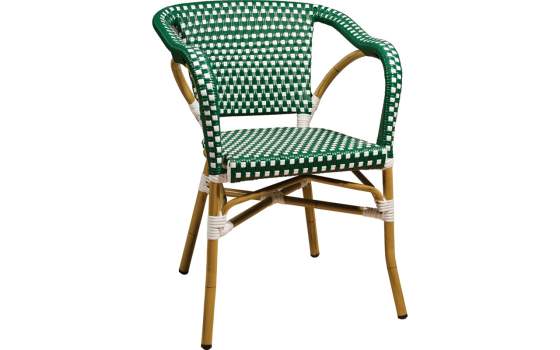Sillon Terraza Vintage Aluminio y Plastico Verde Blanco Rivoli