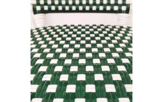 Sillon Terraza Vintage Aluminio y Plastico Verde Blanco Rivoli