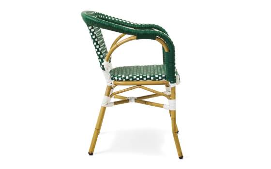 Sillon Terraza Vintage Aluminio y Plastico Verde Blanco Rivoli