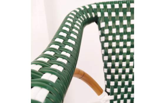 Sillon Terraza Vintage Aluminio y Plastico Verde Blanco Rivoli