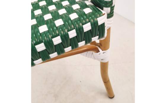 Sillon Terraza Vintage Aluminio y Plastico Verde Blanco Rivoli