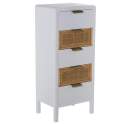 Sinfonier 4 Cajones Madera Blanca Rattan Serie Alcober