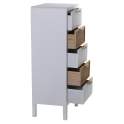 Sinfonier 4 Cajones Madera Blanca Rattan Serie Alcober