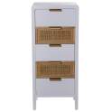 Sinfonier 4 Cajones Madera Blanca Rattan Serie Alcober