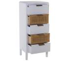 Sinfonier 4 Cajones Madera Blanca Rattan Serie Alcober