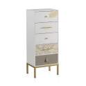 Sinfonier 5 Cajones Decorados Patas Oro Estilo Actual Gold White
