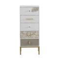 Sinfonier 5 Cajones Decorados Patas Oro Estilo Actual Gold White