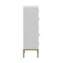 Sinfonier 5 Cajones Decorados Patas Oro Estilo Actual Gold White
