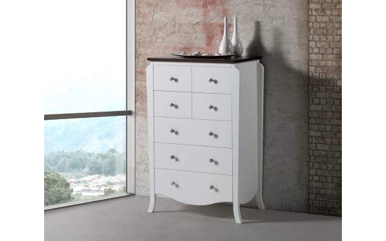 Sinfonier 5 Cajones Madera Bicolor Serie Dormitorio Praga