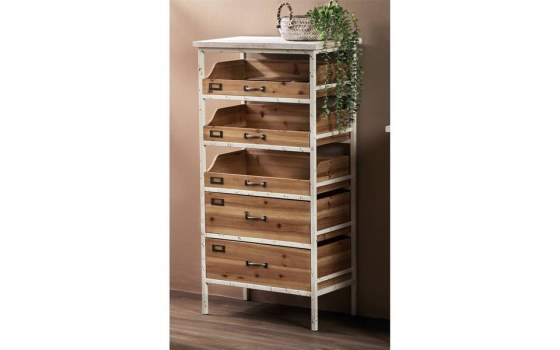 Sinfonier 5 Cajones Madera Metal Blanco Serie Amacao