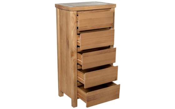 Sinfonier 5 Cajones Madera Pino Color Miel Serie Arckel