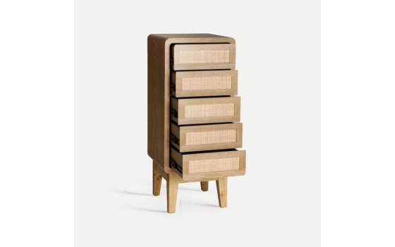 Sinfonier Actual 5 Cajones Madera y Rejilla Ratan Doazit