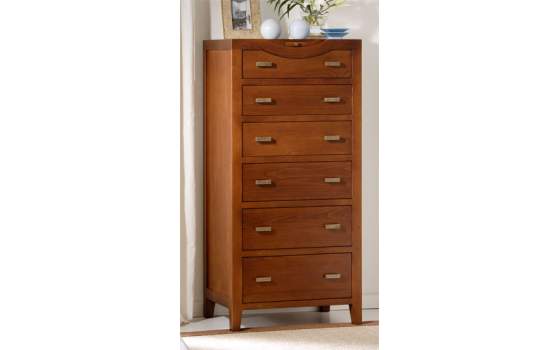 Sinfonier Alto Dormitorio Colonial 6 Cajones Serie Amtriain