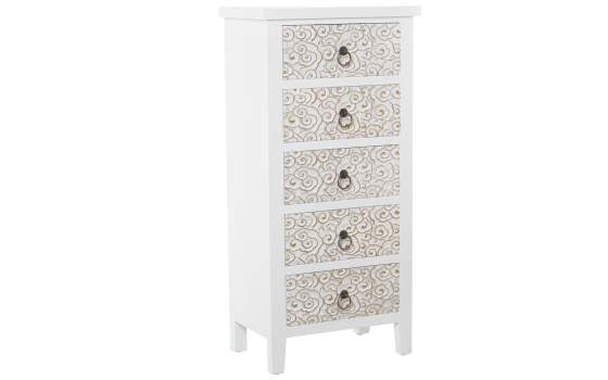 Sinfonier Blanco 5 Cajones Decorados Serie Arosen