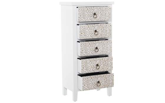 Sinfonier Blanco 5 Cajones Decorados Serie Arosen