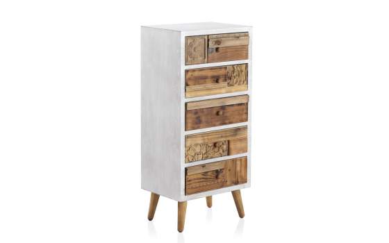 Sinfonier Blanco Decape 5 Cajones Madera Reciclada Albost