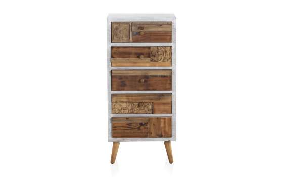 Sinfonier Blanco Decape 5 Cajones Madera Reciclada Albost