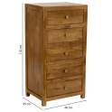 Sinfonier Colonial 5 Cajones Madera Maciza Serie Albre