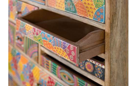 Sinfonier Decorado en Colores Tipo Mandala 10 Cajones Alverit