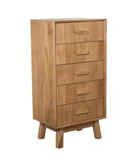Sinfonier Dormitorio 5 Cajones Madera Natural Tallada Ardoll