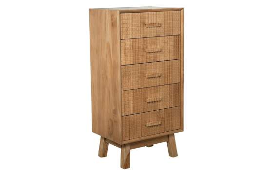 Sinfonier Dormitorio 5 Cajones Madera Natural Tallada Ardoll