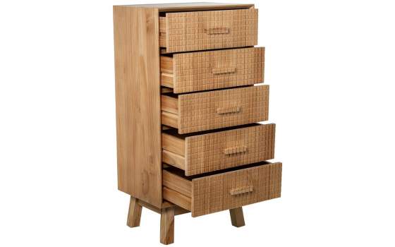 Sinfonier Dormitorio 5 Cajones Madera Natural Tallada Ardoll