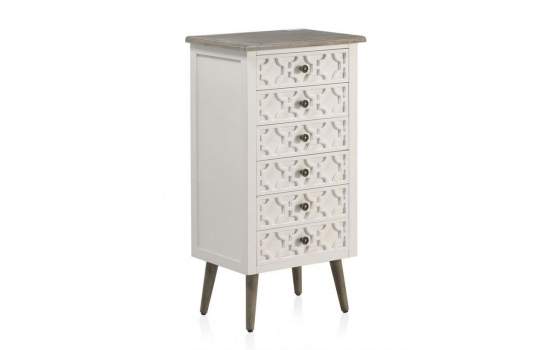 Sinfonier Dormitorio Blanco Actual 6 Cajones  Serie Arpentis