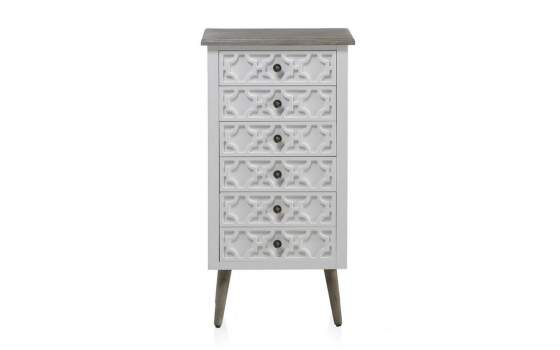 Sinfonier Dormitorio Blanco Actual 6 Cajones  Serie Arpentis