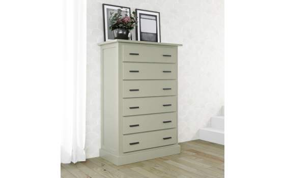 Sinfonier Dormitorio Moderno 6 Cajones Blanco Serie Hera