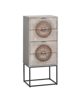 Sinfonier Etnico Oriental 4 Cajones Tallados Wood Mandala