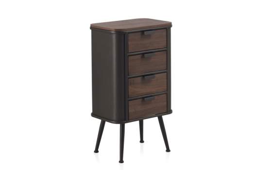 Sinfonier Industrial Madera y Metal 4 Cajones Serie Abrami