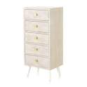 Sinfonier Moderno 5 Cajones Color Blanco Decape Abrezo